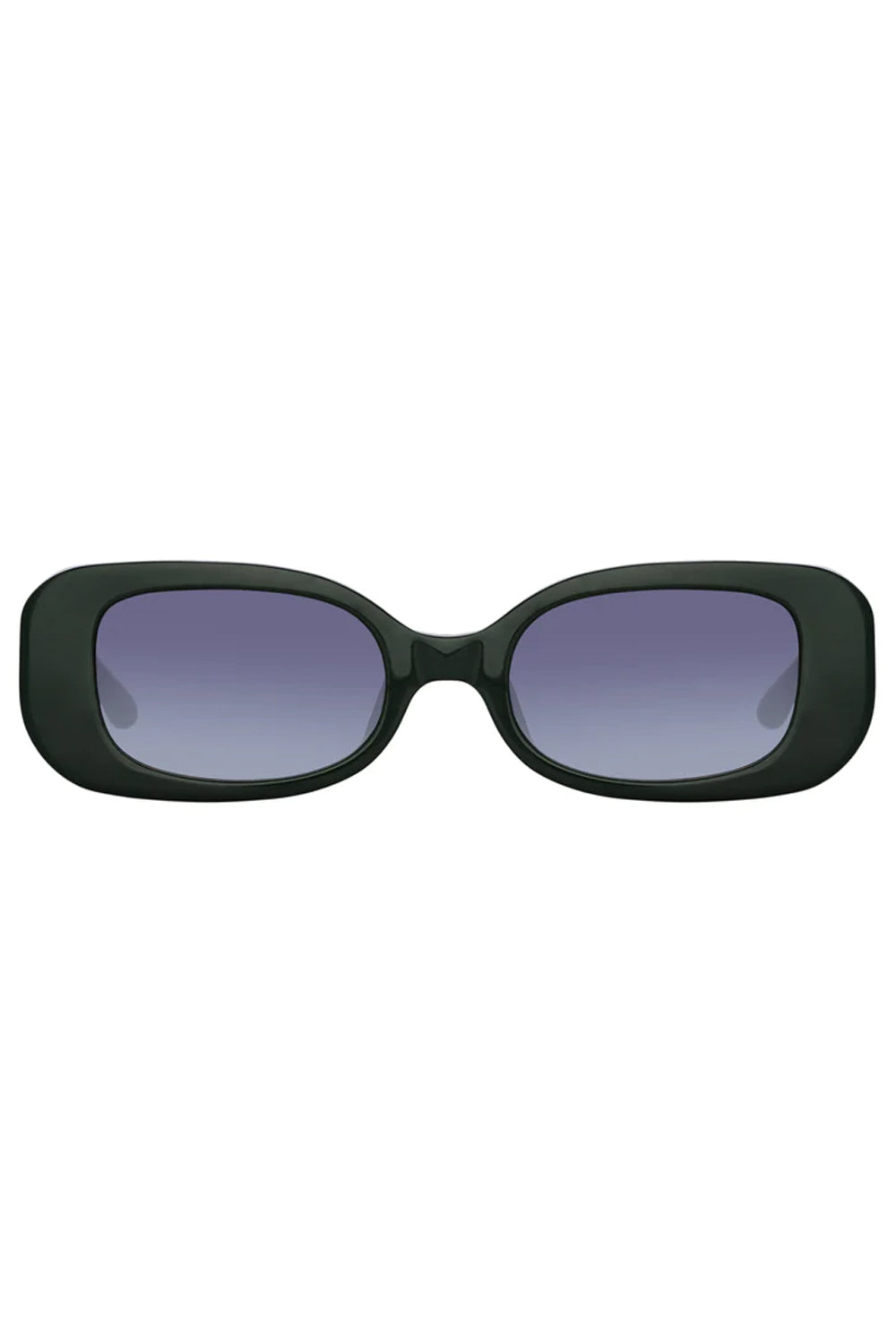 LINDA FARROW Lola Rectangular Sunglasses in Forest Green