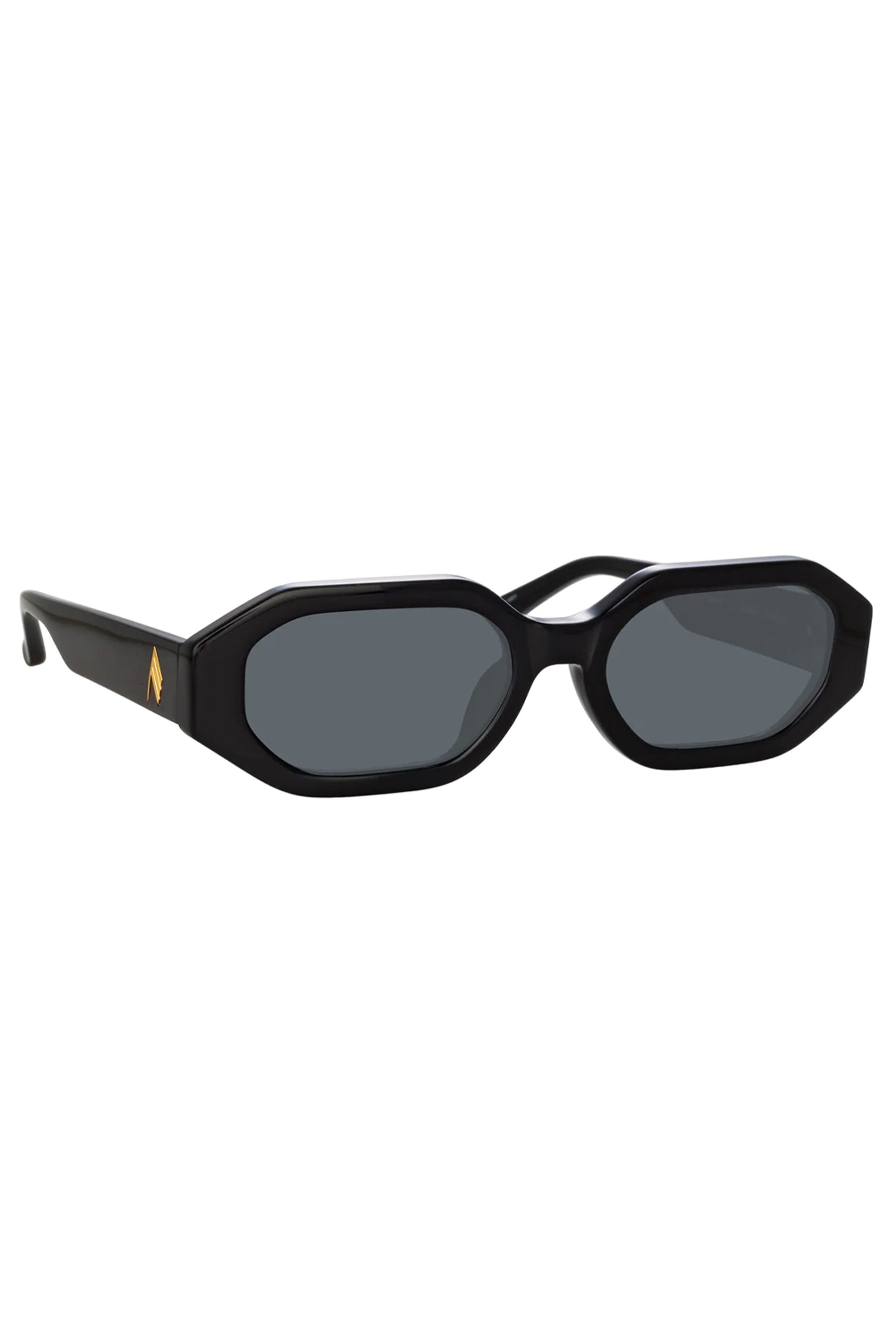 LINDA FARROW The Attico Irene Angular Sunglasses in Black