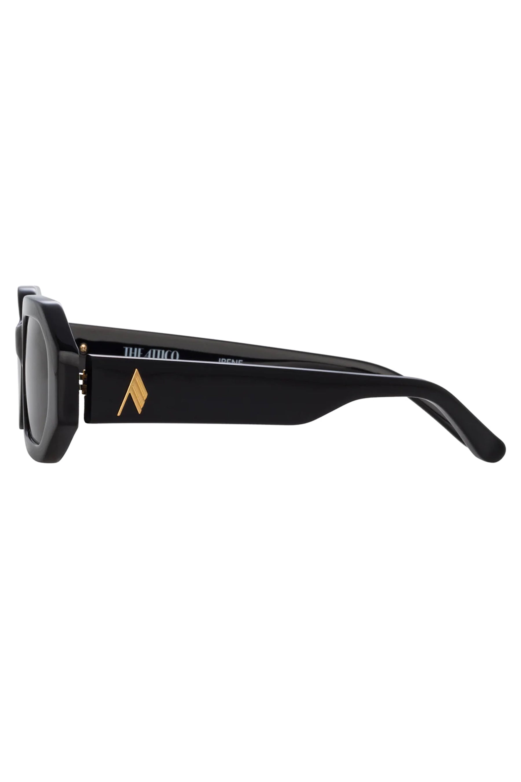 LINDA FARROW The Attico Irene Angular Sunglasses in Black