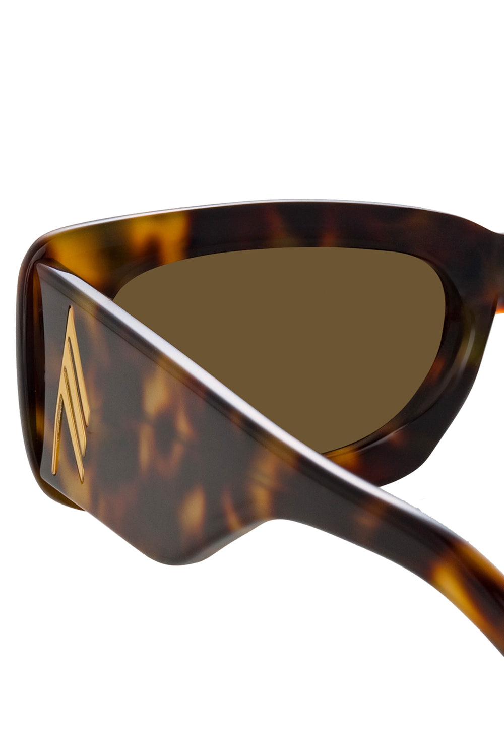 LINDA FARROW The Attico Mini Marfa Sunglasses in Tortoiseshell