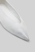 MARSÈLL Ago Derby Ballerina Leather Shoe in Bianco-Grigio