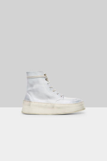 MARSÈLL Cassapana Polacco Leather High Top Shoe in White Grey