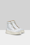 MARSÈLL Cassapana Polacco Leather High Top Shoe in White Grey