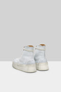 MARSÈLL Cassapana Polacco Leather High Top Shoe in White Grey