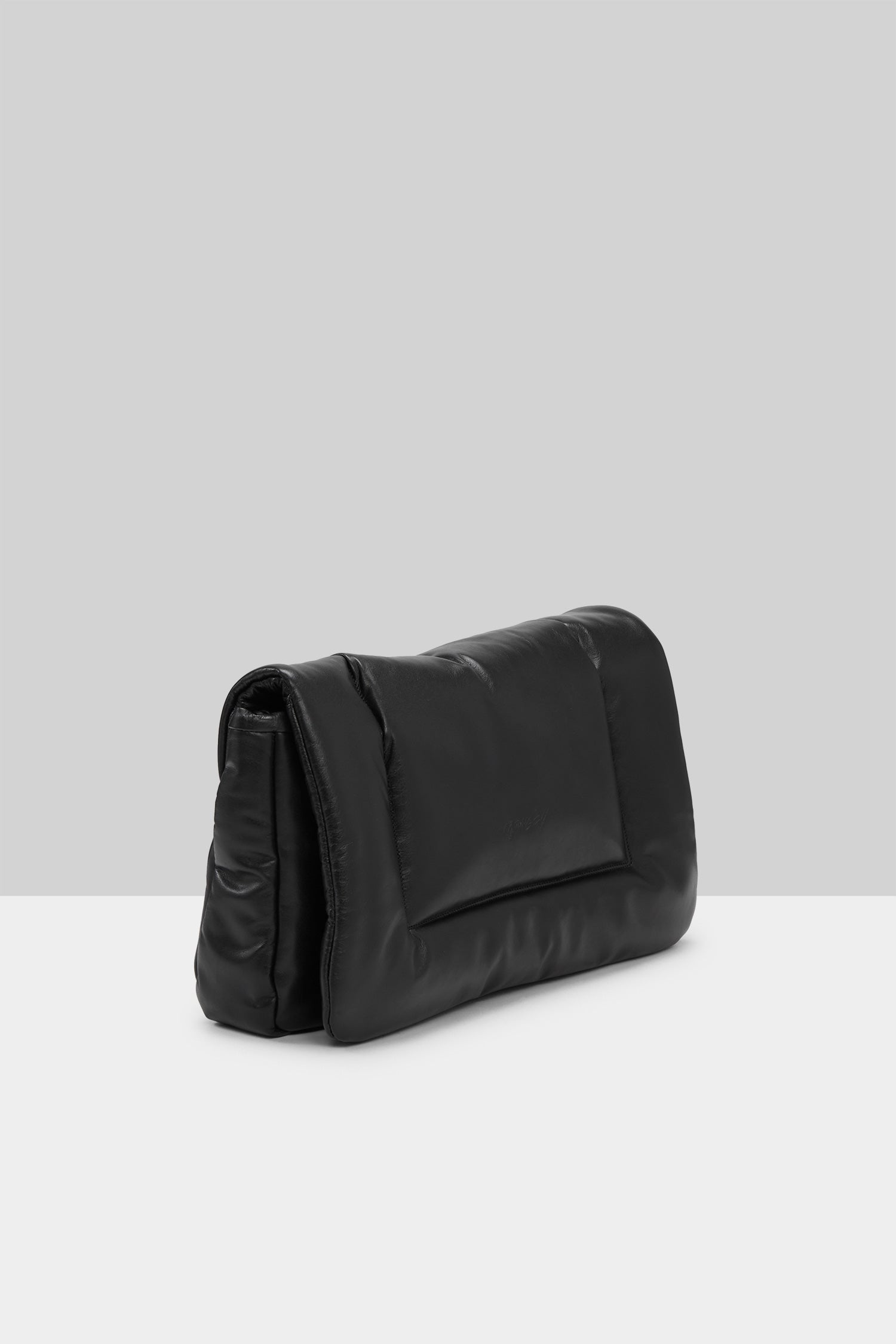 MARSÈLL Cornice Leather Clutch Bag in Black