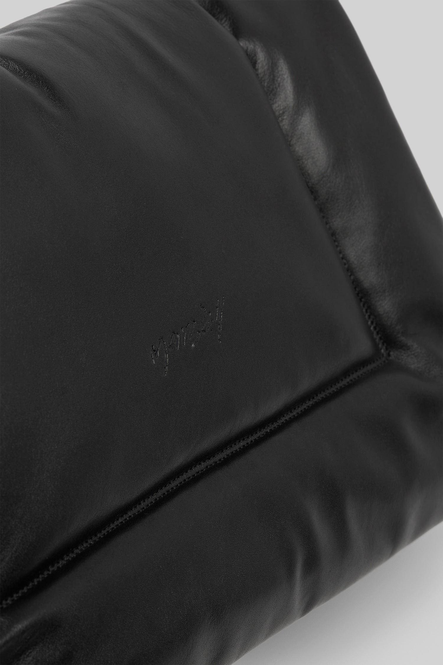 MARSÈLL Cornice Leather Clutch Bag in Black