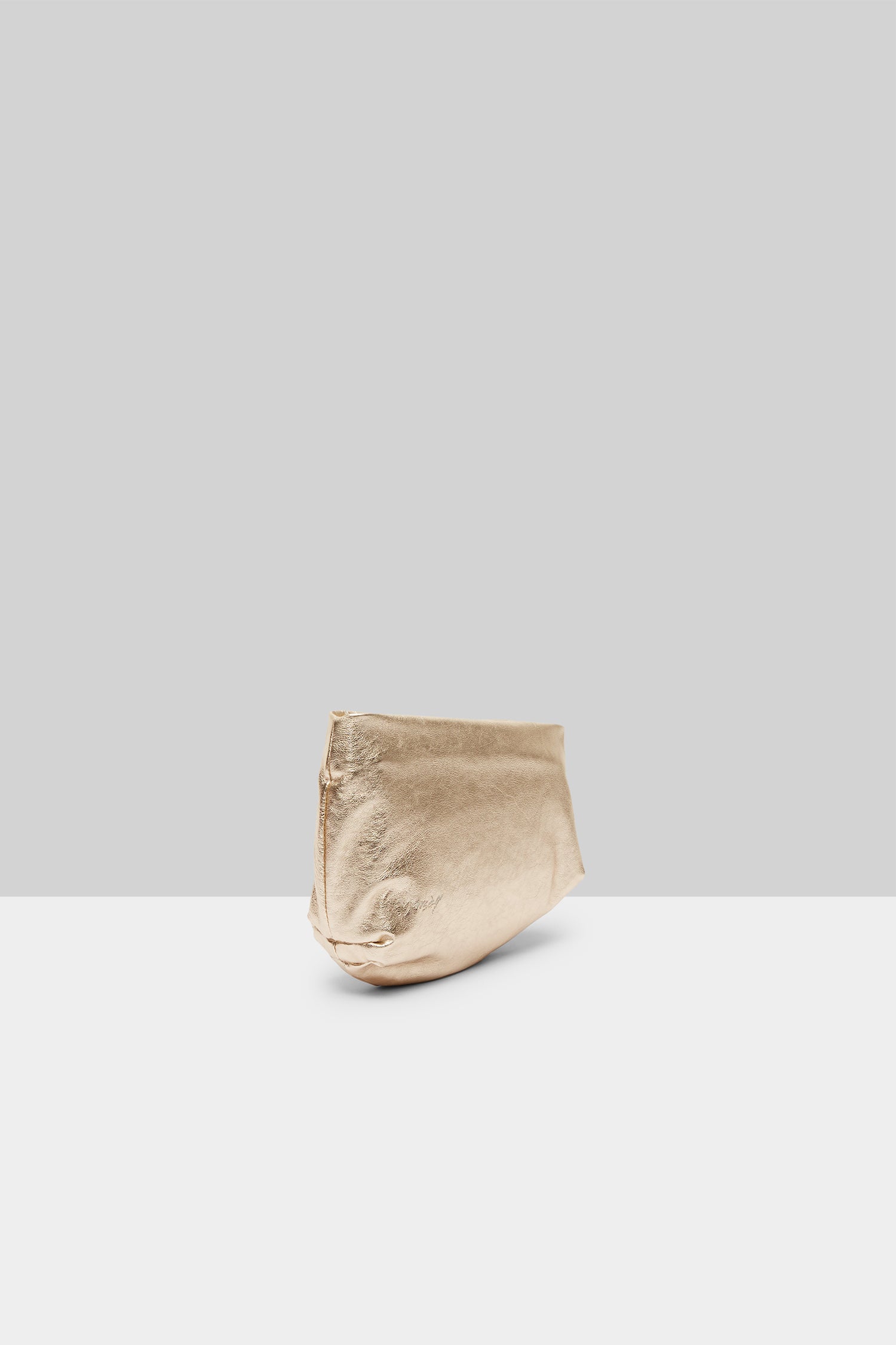 MARSÈLL Fantasmino Leather Clutch Bag in Platinum Foil