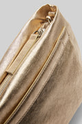 MARSÈLL Fantasmino Leather Clutch Bag in Platinum Foil
