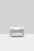 MARSÈLL Riquadro Laminated Leather Clutch Bag in Silver Foil