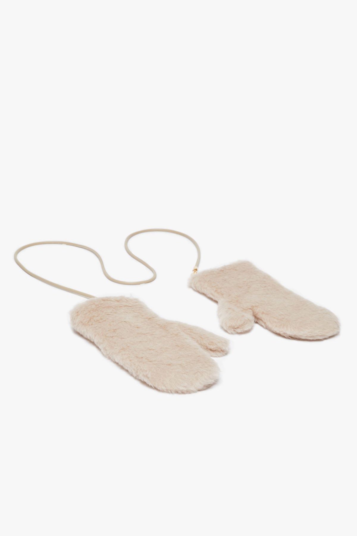 MAX MARA Ombrato Mittens in Sand