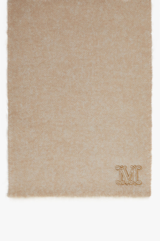 MAX MARA Uomo Stole Scarf with Embroidery in Beige