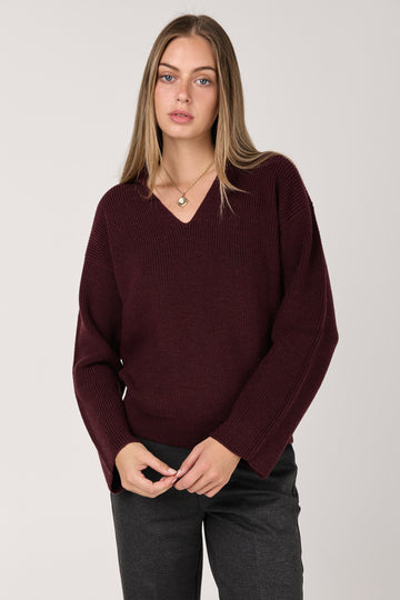 Acceso Wool Sweater in Bordeaux