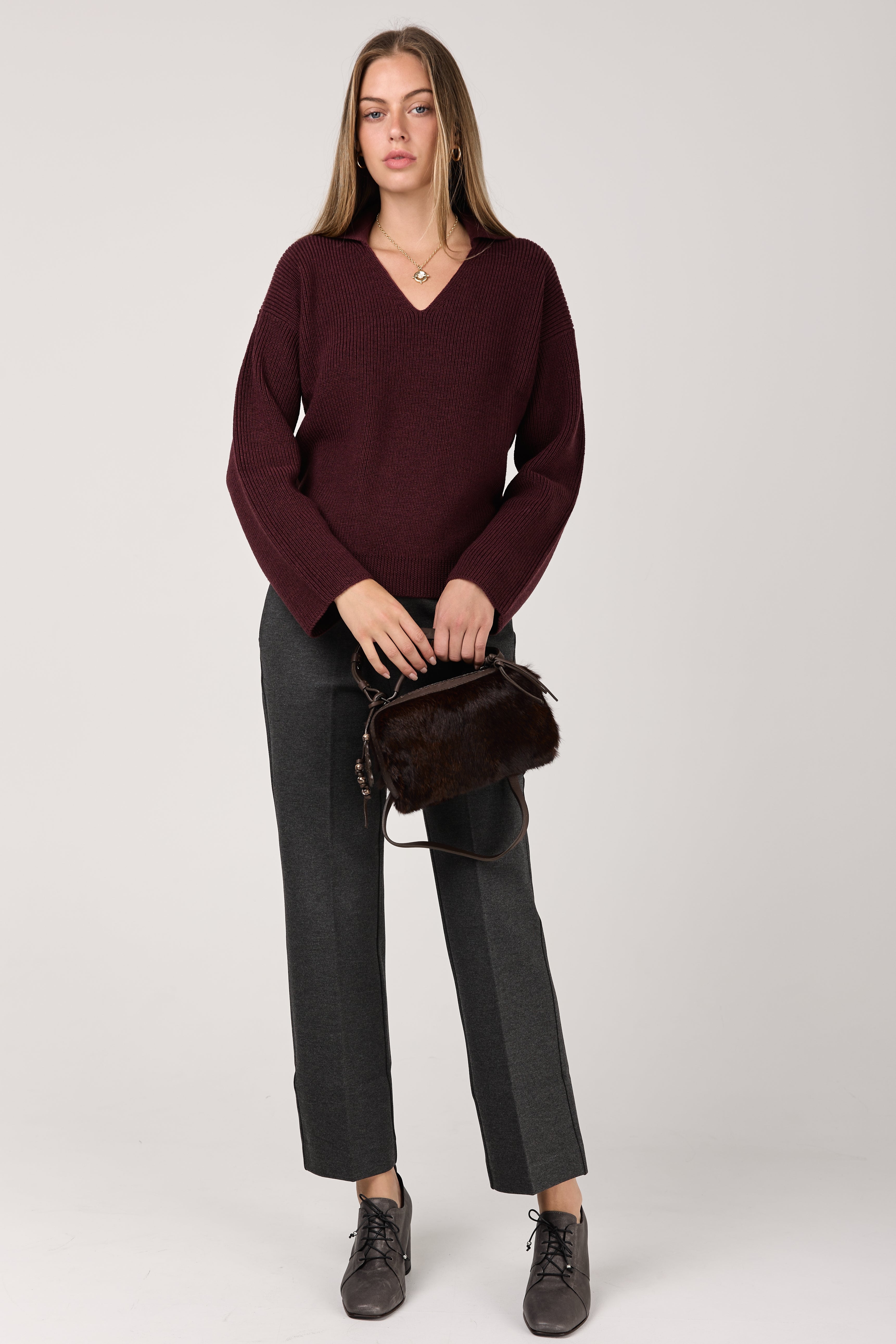 Jeff Jersey Trouser Pant in Dark Grey