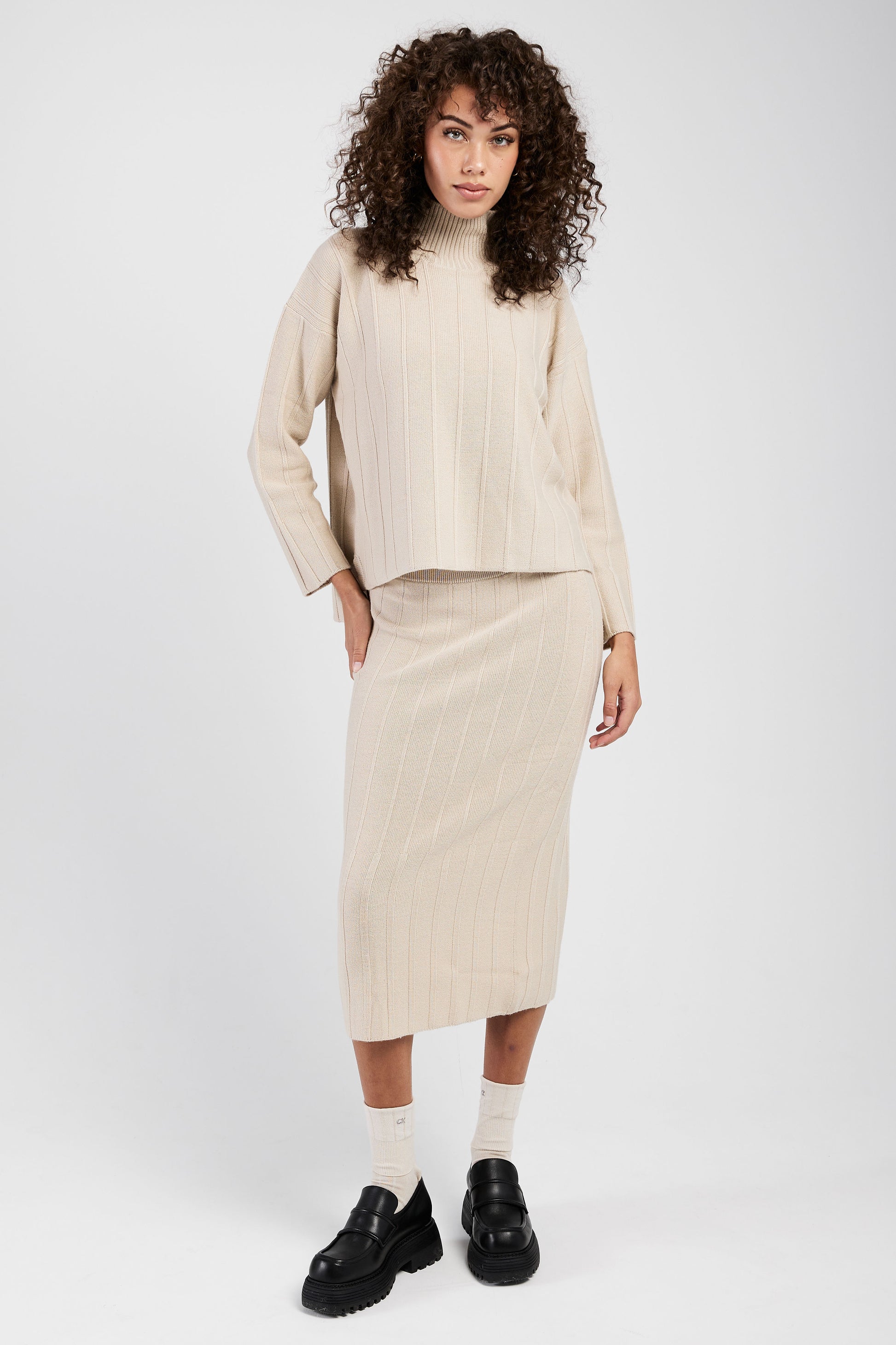 MAX MARA LEISURE Beira Ribbed Sweater in Beige