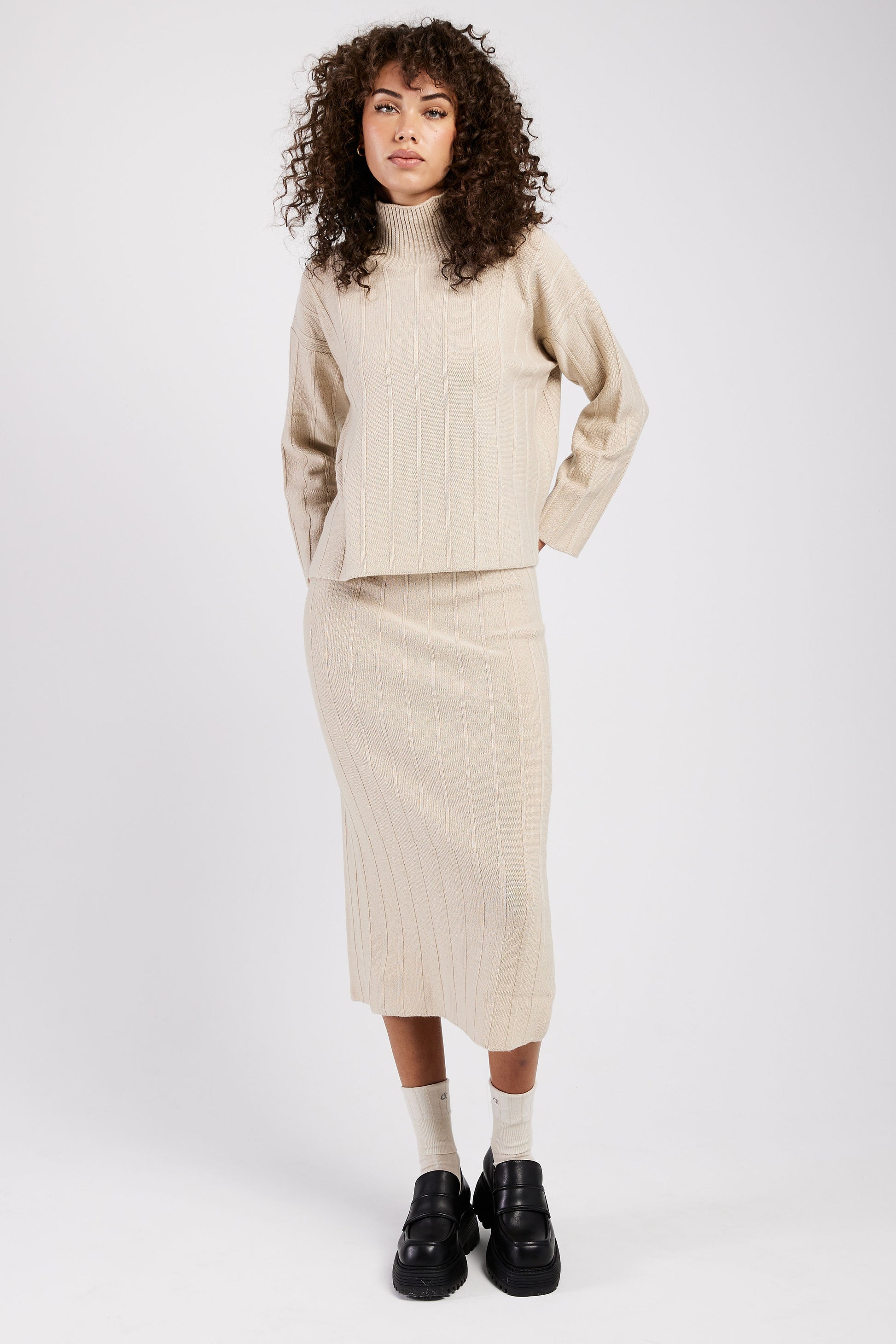 MAX MARA LEISURE Beira Ribbed Sweater in Beige