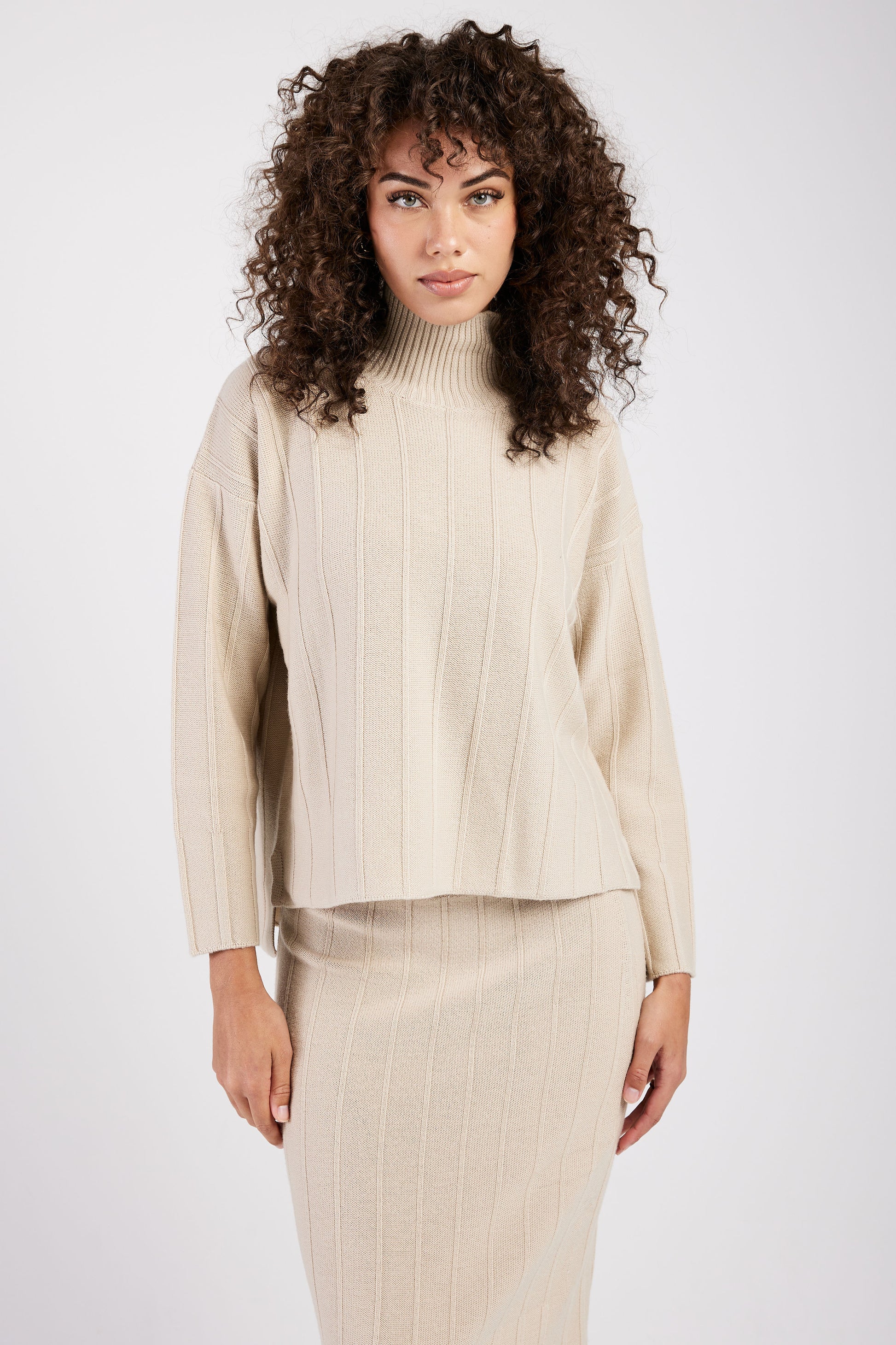 MAX MARA LEISURE Beira Ribbed Sweater in Beige