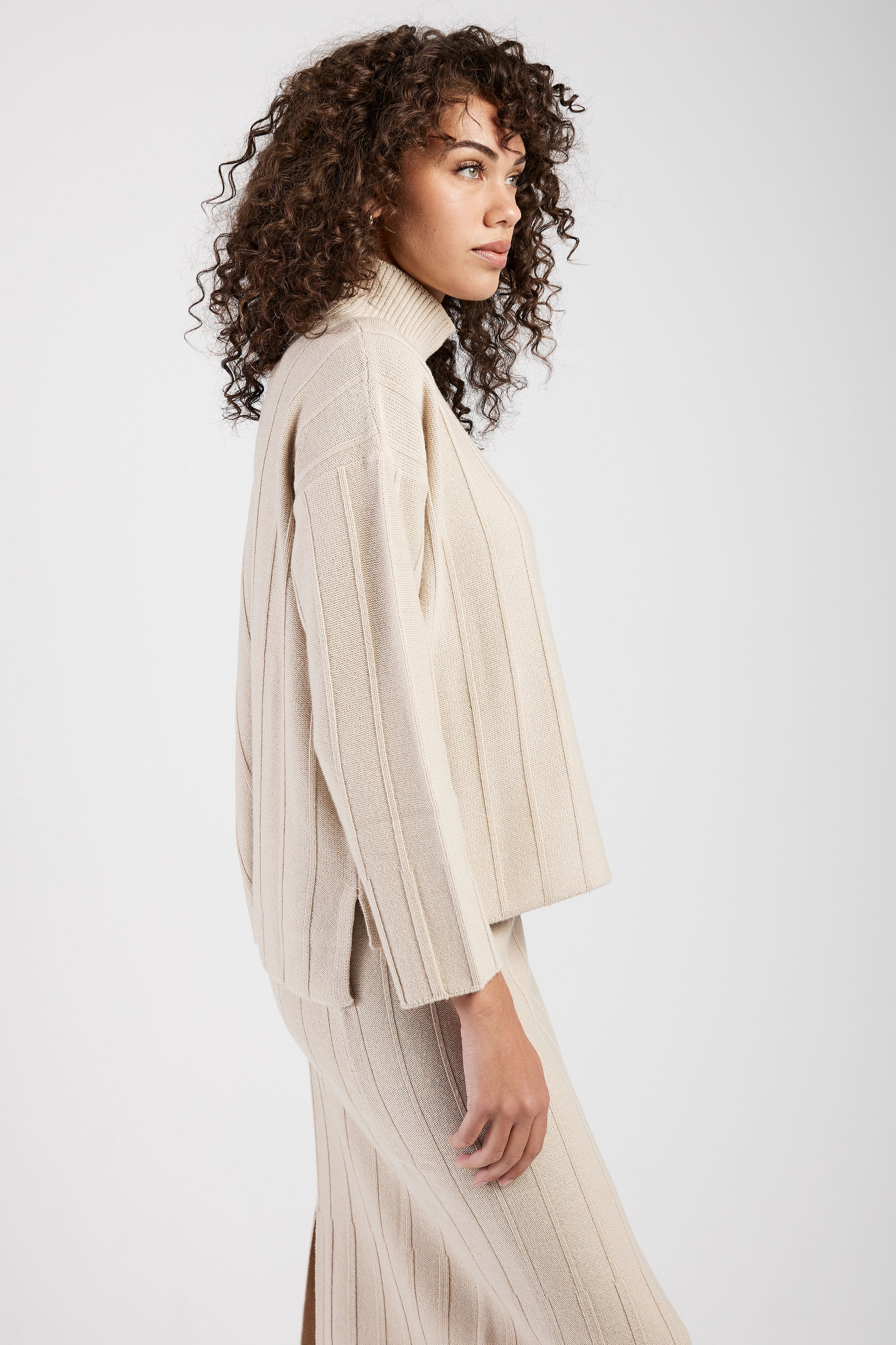 MAX MARA LEISURE Beira Ribbed Sweater in Beige