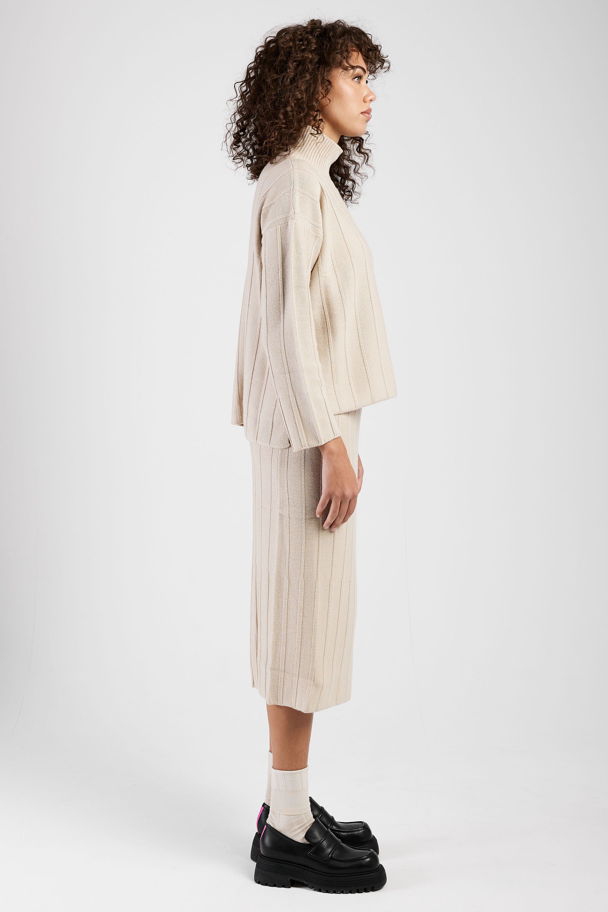 MAX MARA LEISURE Beira Ribbed Sweater in Beige