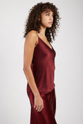 MAX MARA LEISURE Luca Silk Camisole Top in Brick Red