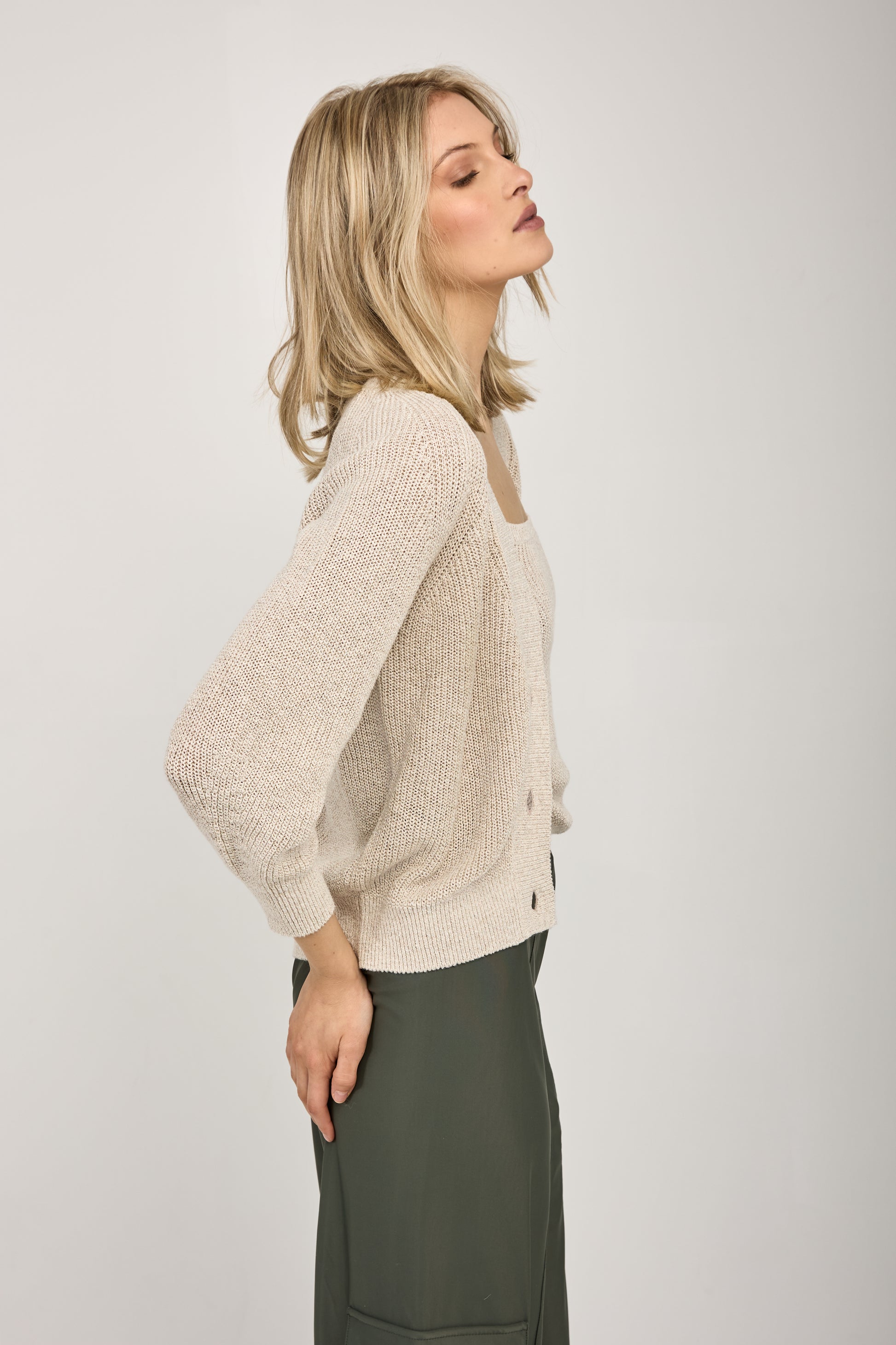 MAX MARA Tenore Knit Cardigan Twinset in Ecru