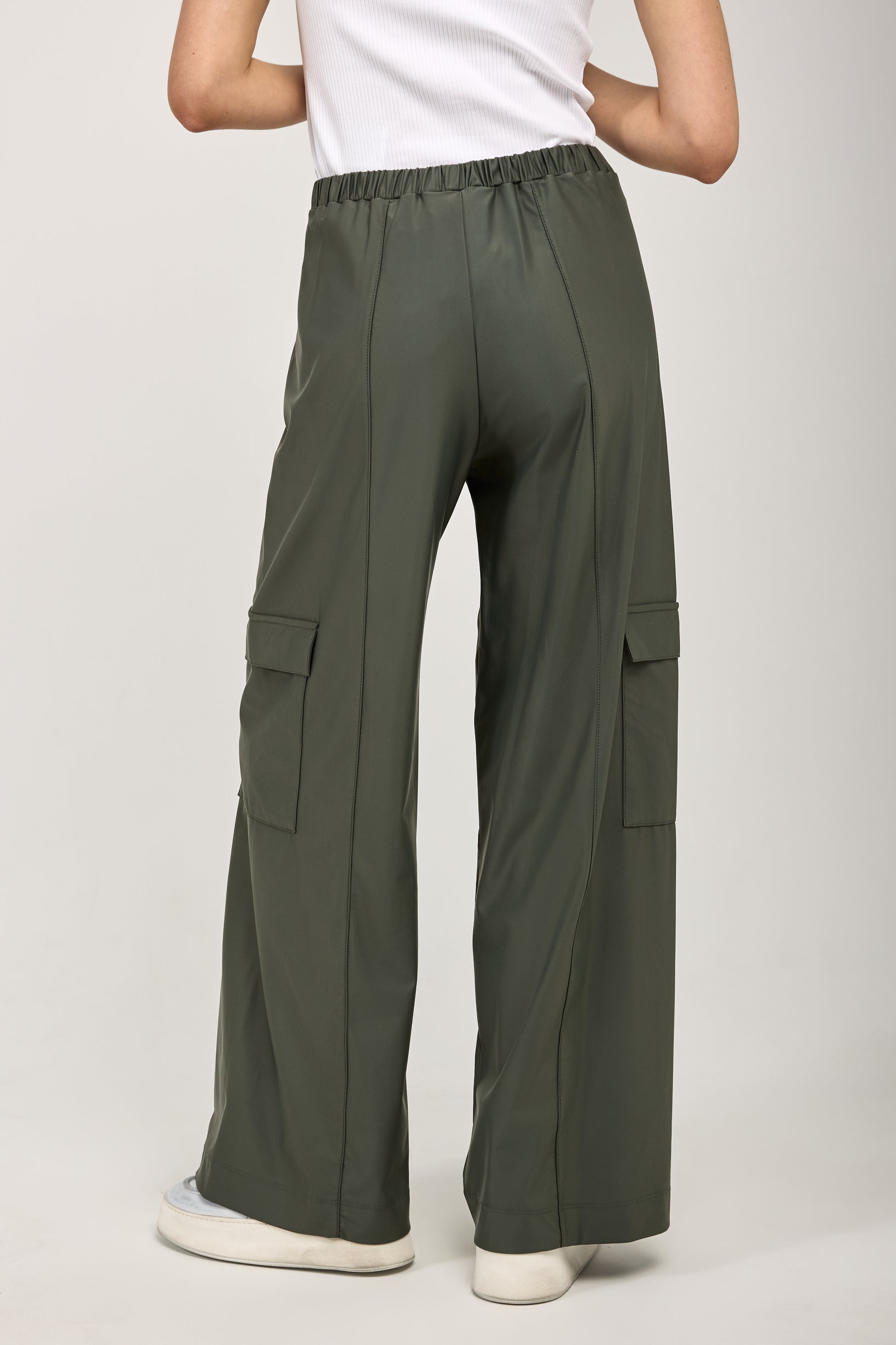 MAX MARA LEISURE Teseo Satin Jersey Cargo Pant in Dark Green