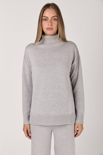 Mino Wool Sweater in Light Grey