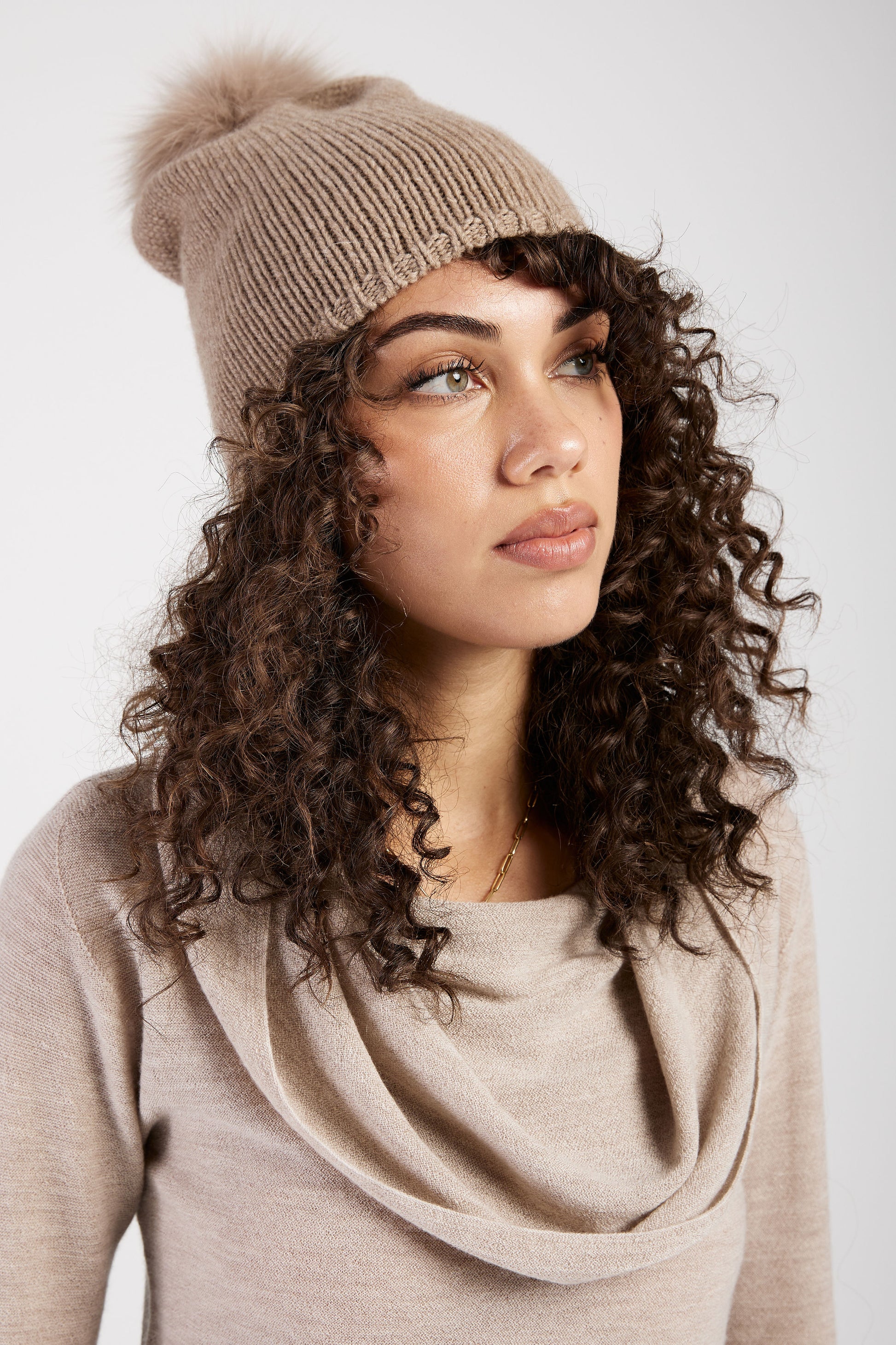 MAX MARA Nazione Cashmere Hat in Beige