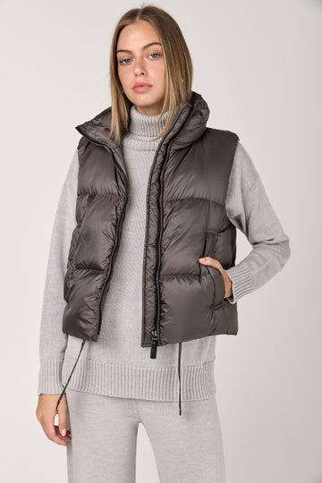 Seismall Puffer Waistcoat in Medium Grey
