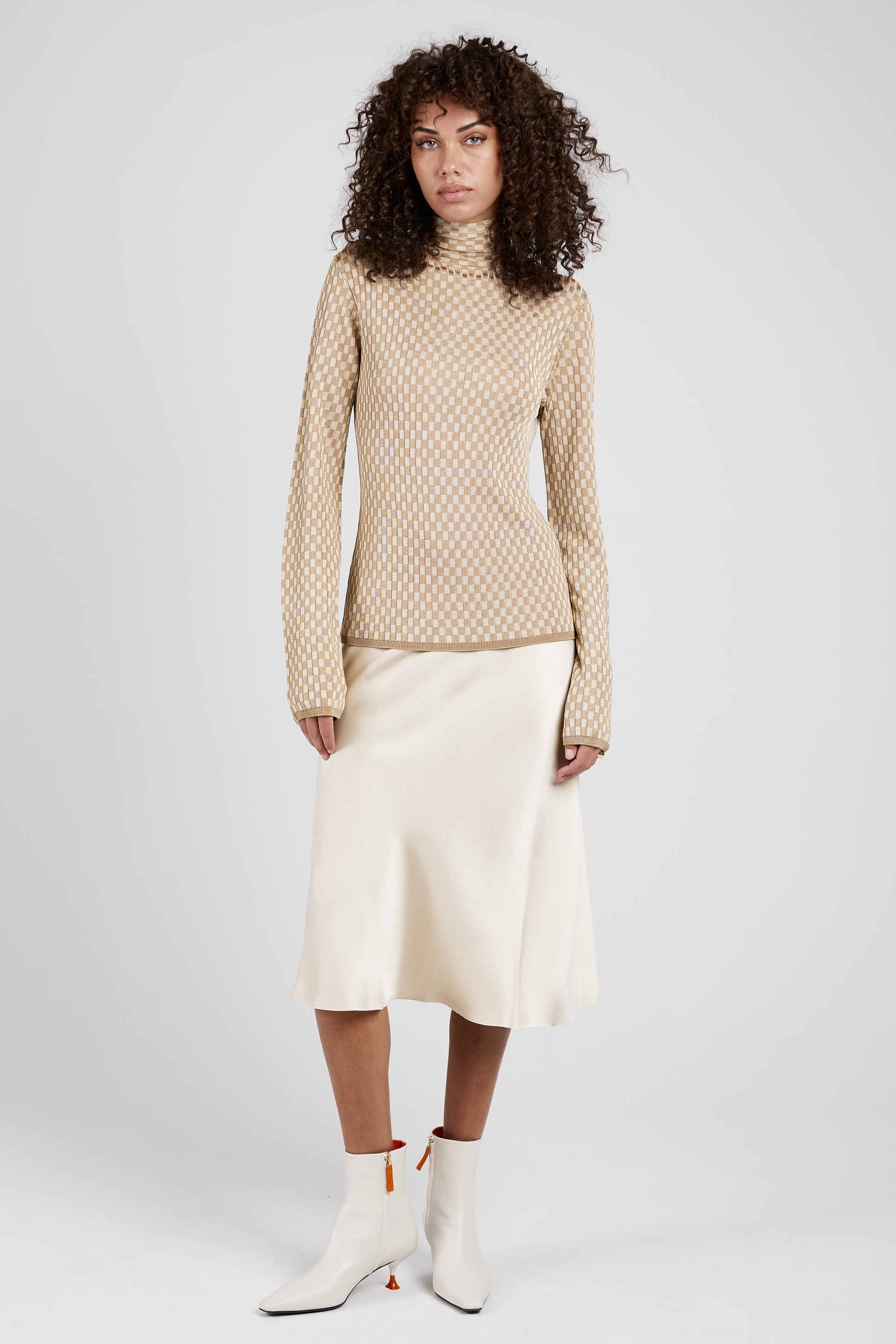 N°21 Bias-Cut Skirt in Beige