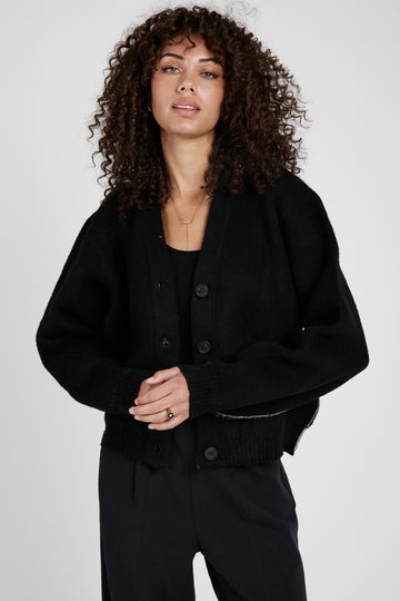 N°21 Oversized Knitted Cardigan in Black