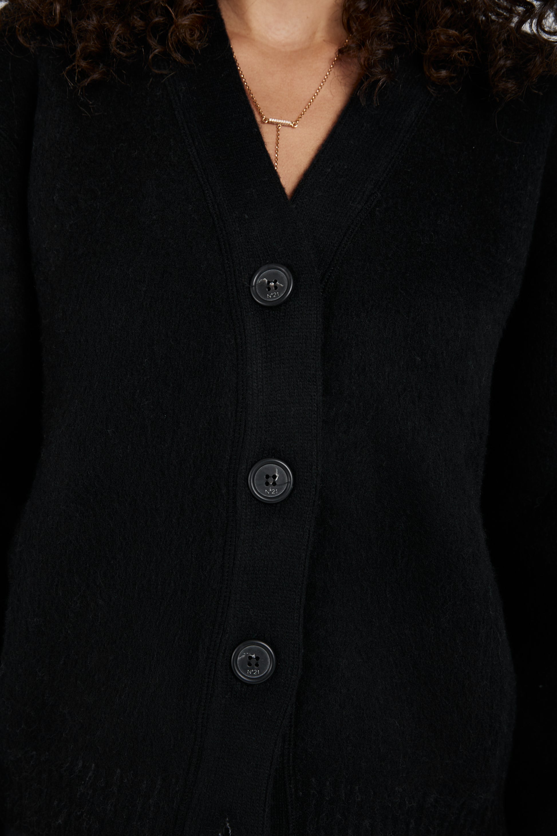 N°21 Oversized Knitted Cardigan in Black