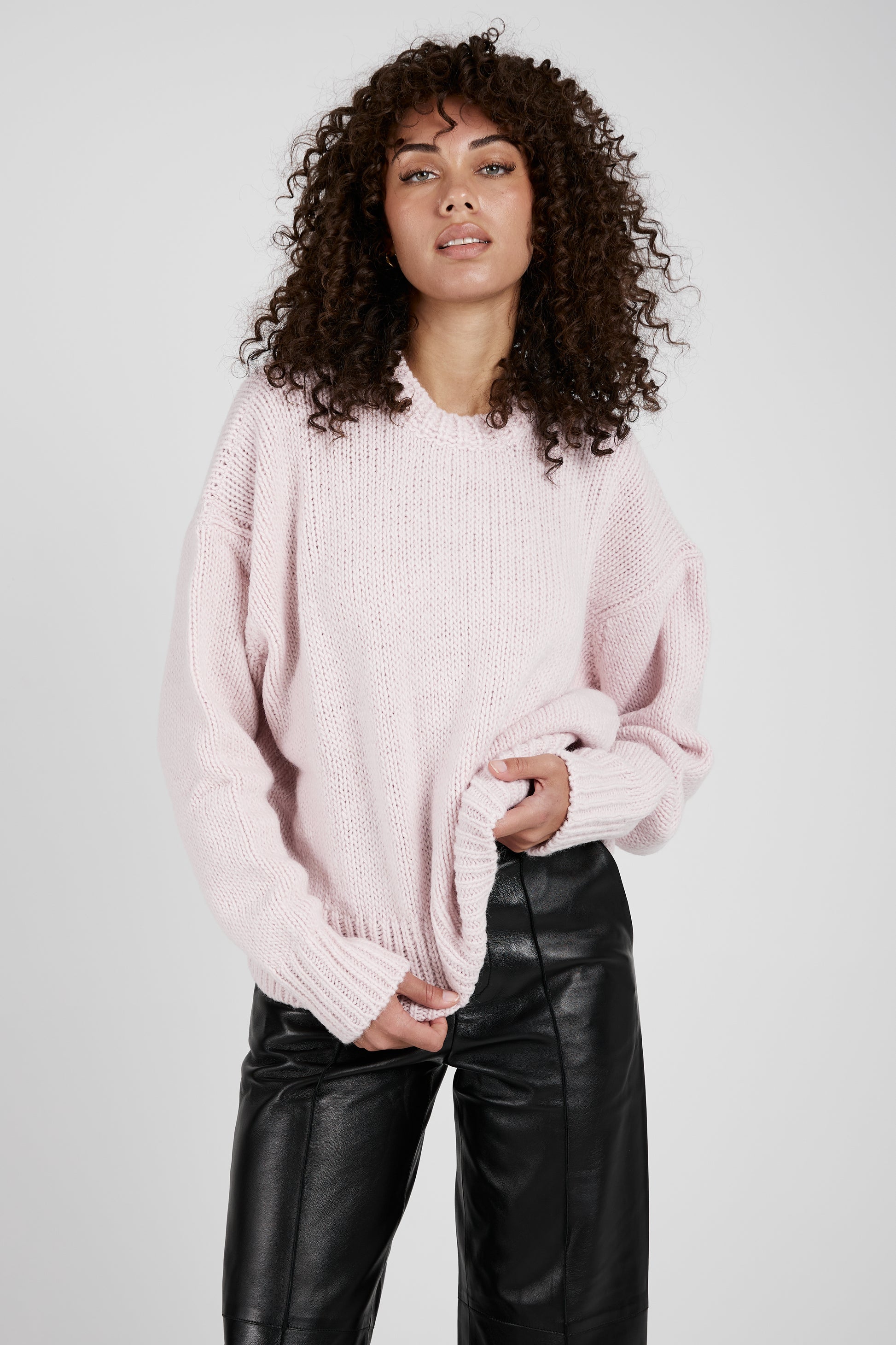 N°21 Round Neck Oversized Sweater in Soft Pink