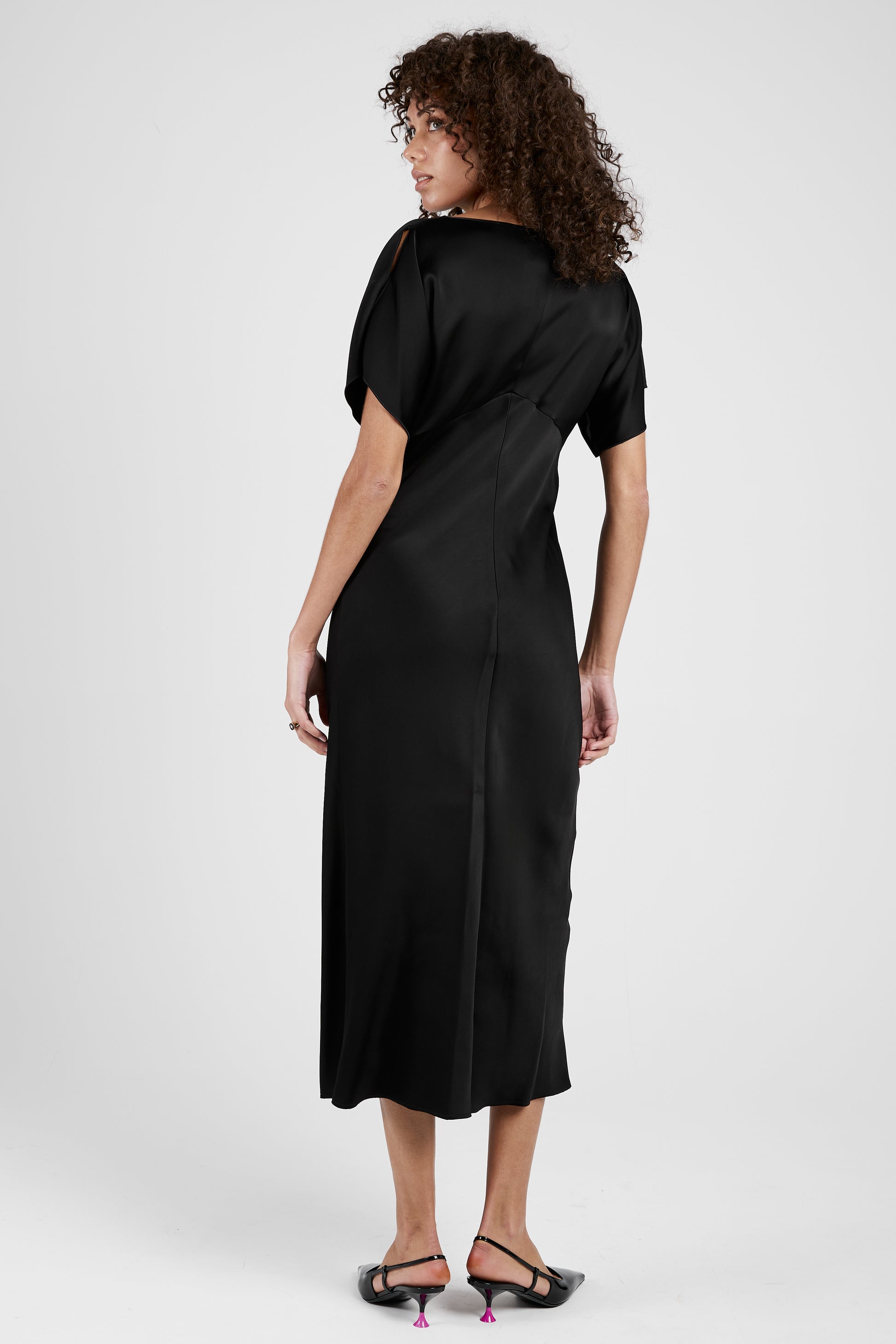 N°21 Satin Midi Dress in Black