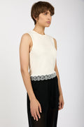 N°21 Sleeveless Knit Top in Yoghourt