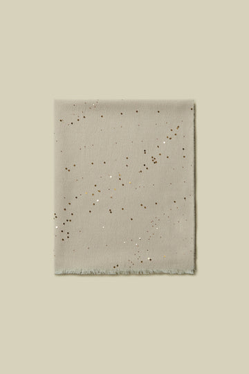 Cotton Wool Sequined Scarf in Camel
