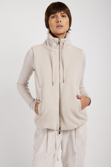 PESERICO Reversible Padded Vest in Marble Dust