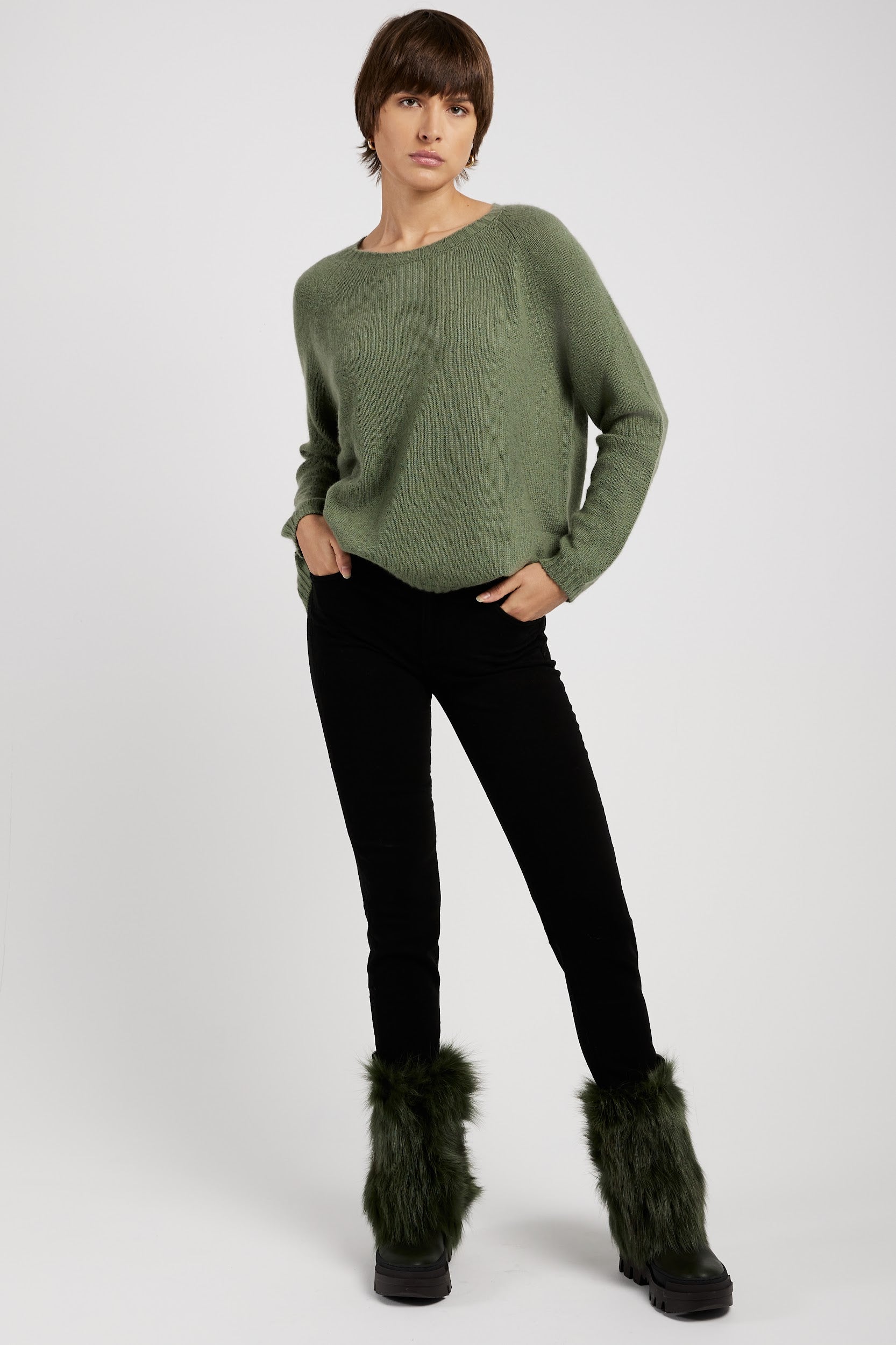 PRIVATE 0204 Cashmere Sweater in Pesto