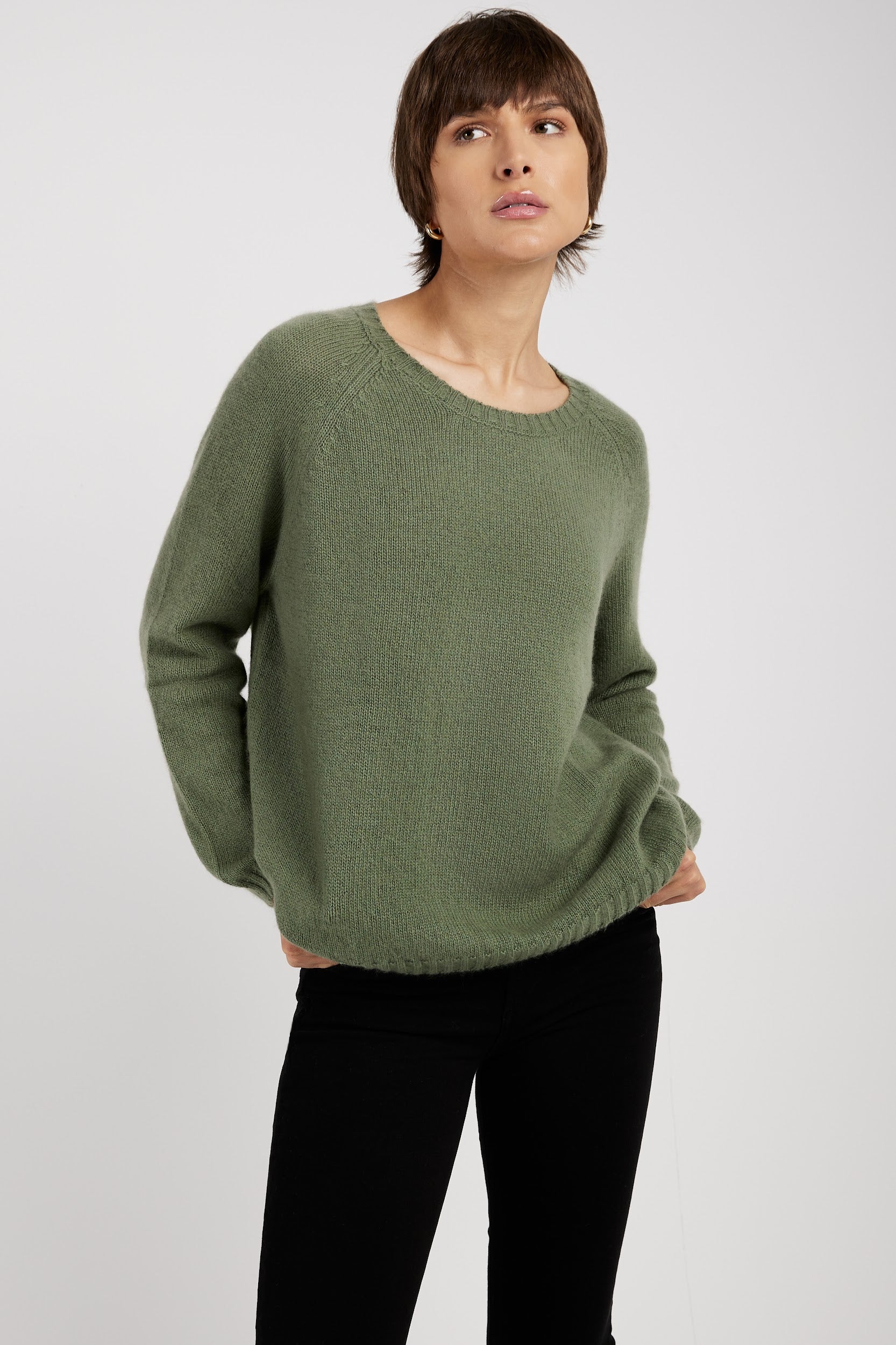 PRIVATE 0204 Cashmere Sweater in Pesto