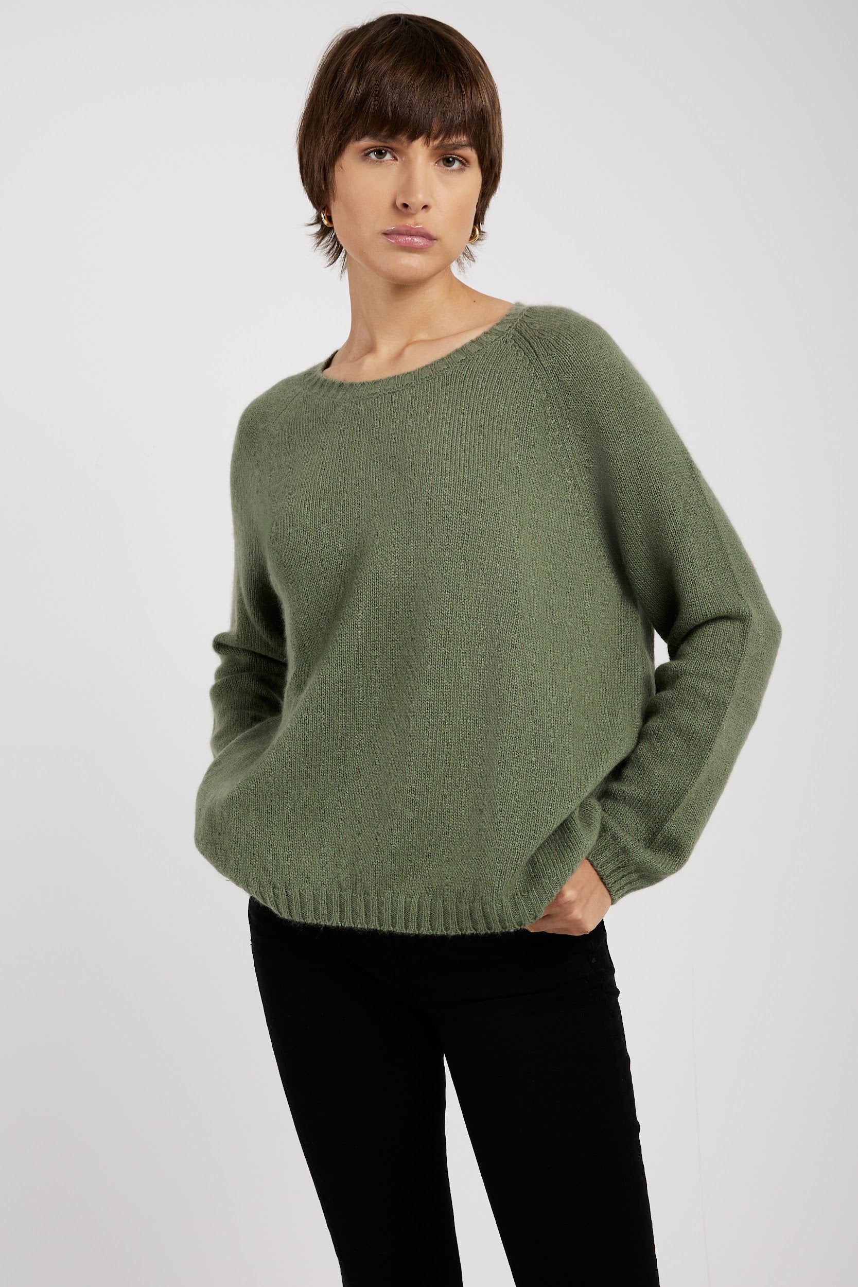 PRIVATE 0204 Cashmere Sweater in Pesto