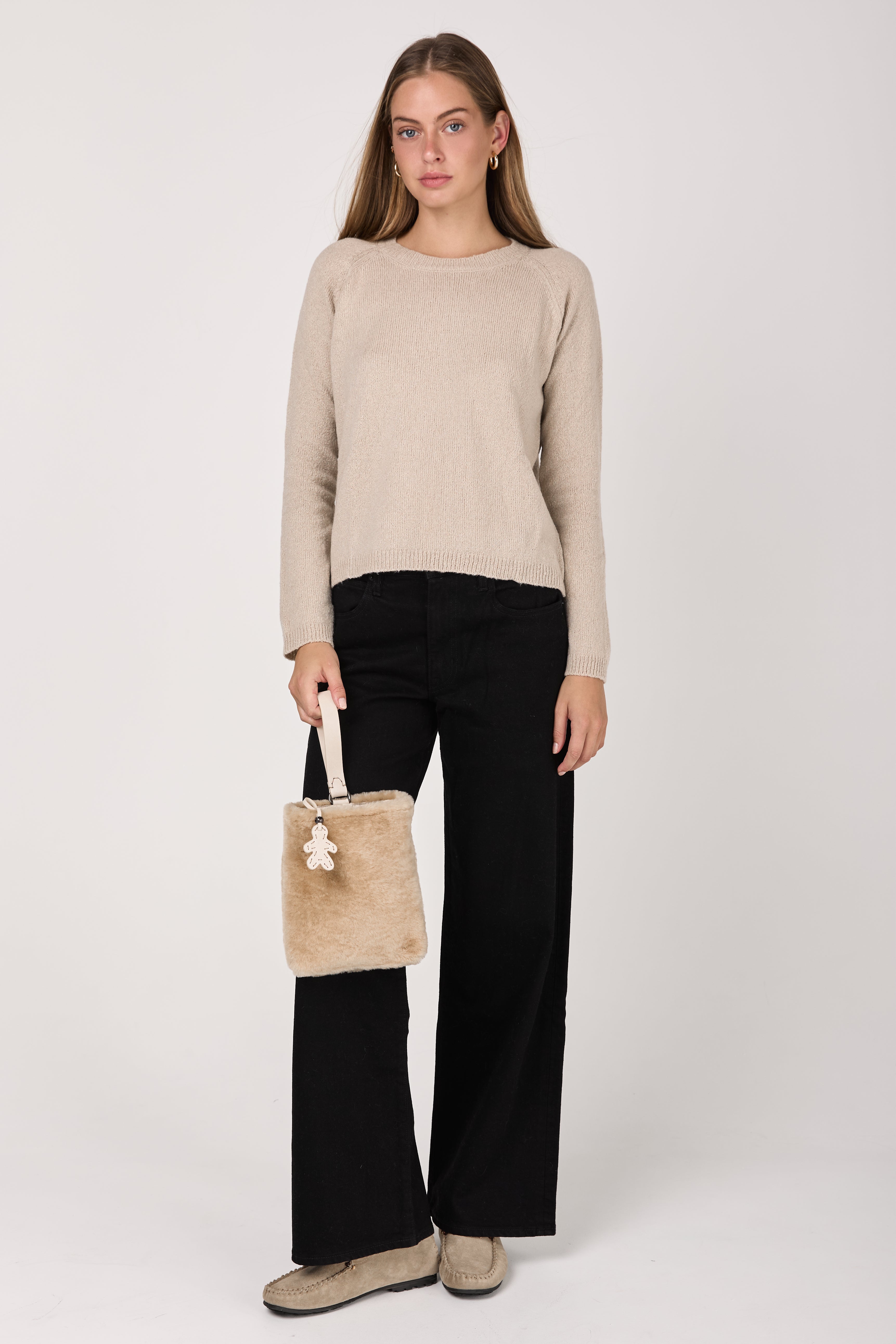 Cotton Silk Cashmere Pullover in Champ