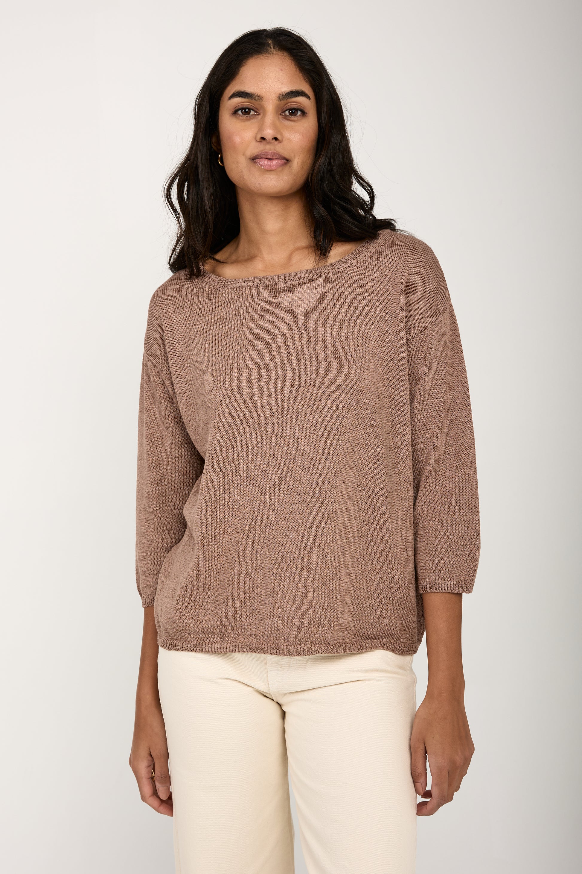 PRIVATE 0204 Cotton Silk Pullover Sweater in Skin