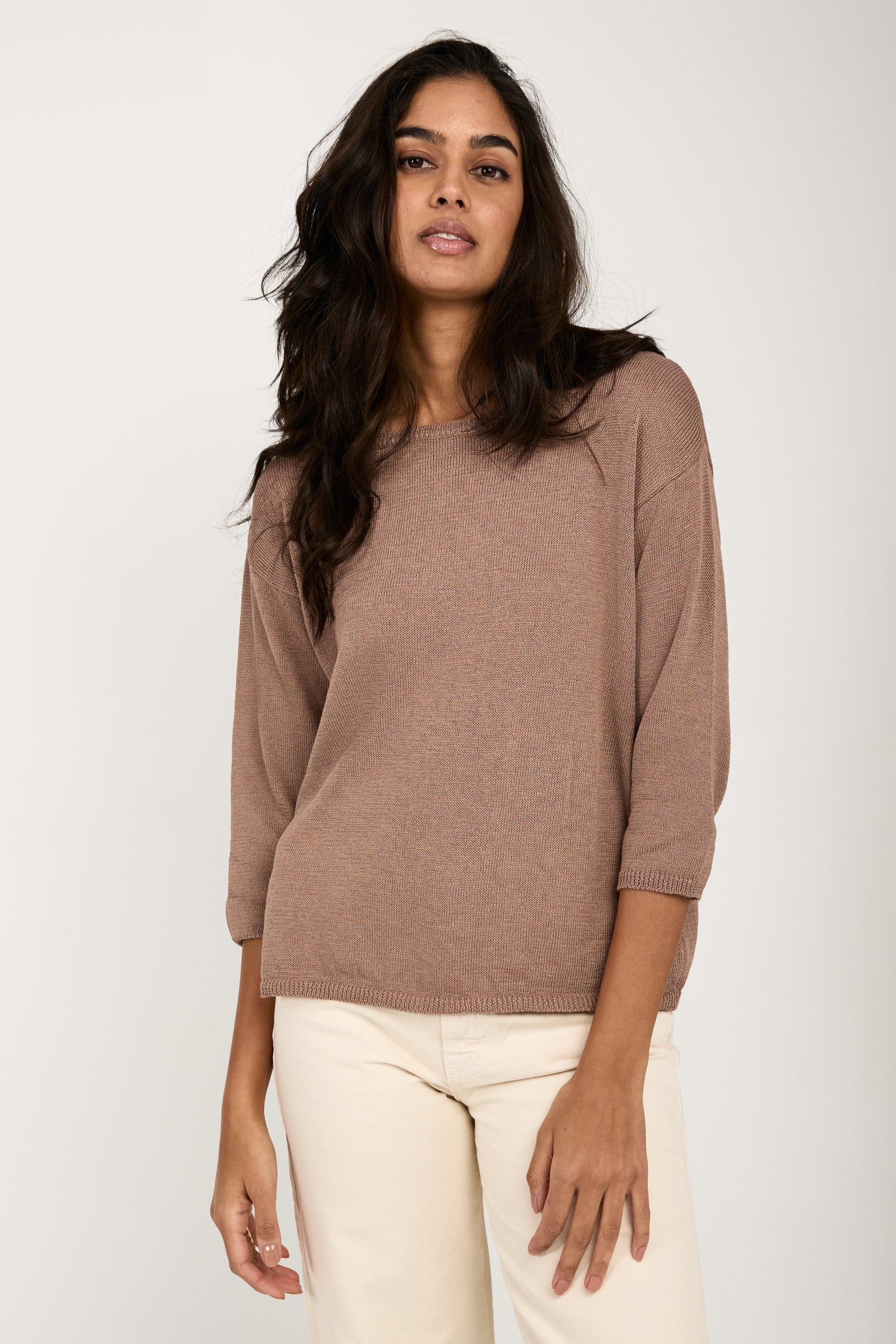 PRIVATE 0204 Cotton Silk Pullover Sweater in Skin