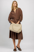 PRIVATE 0204 Silk Shirt Dress in Cocoa
