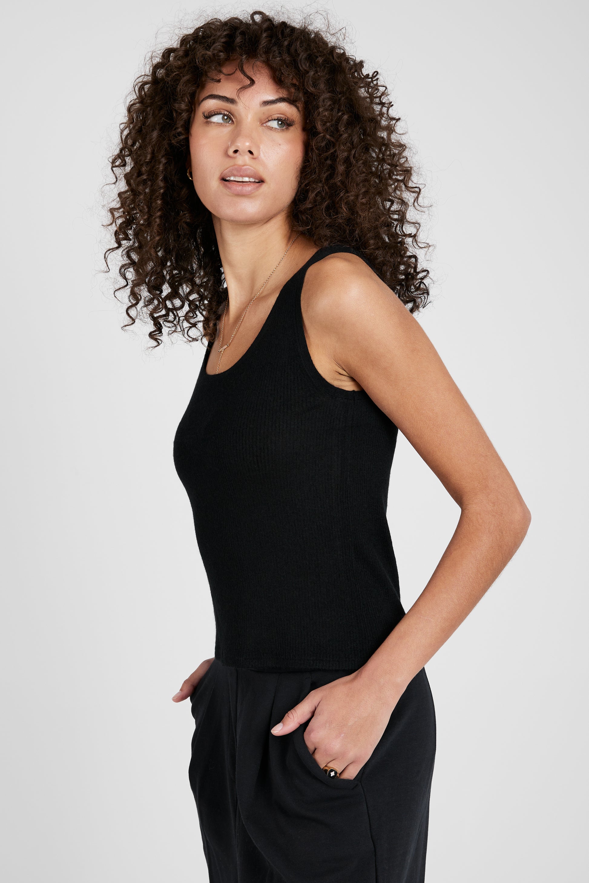 SABLYN Cassie Cashmere Tank Top in Black