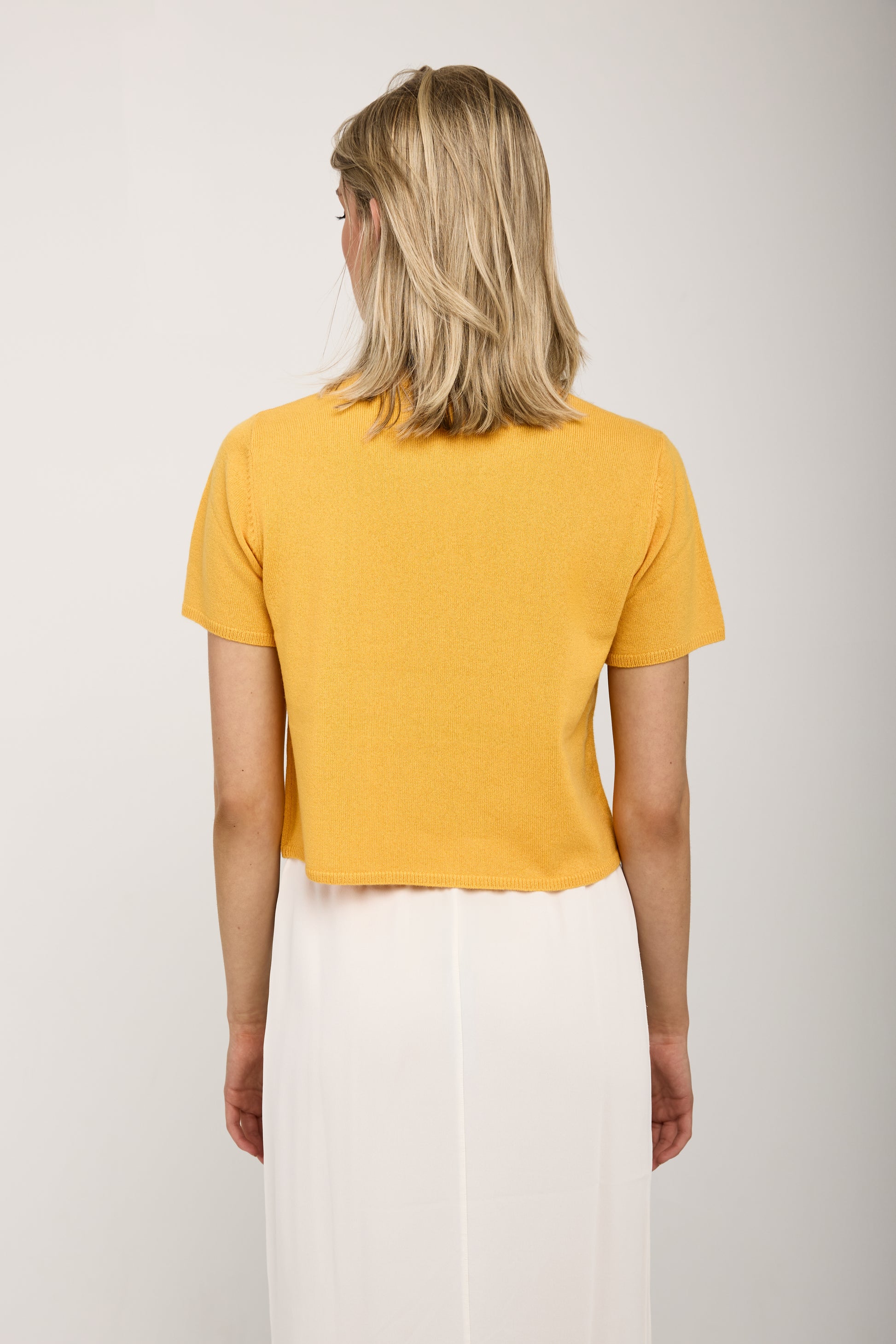 SABLYN Charleston Short Sleeve Cashmere Top in Marzipan