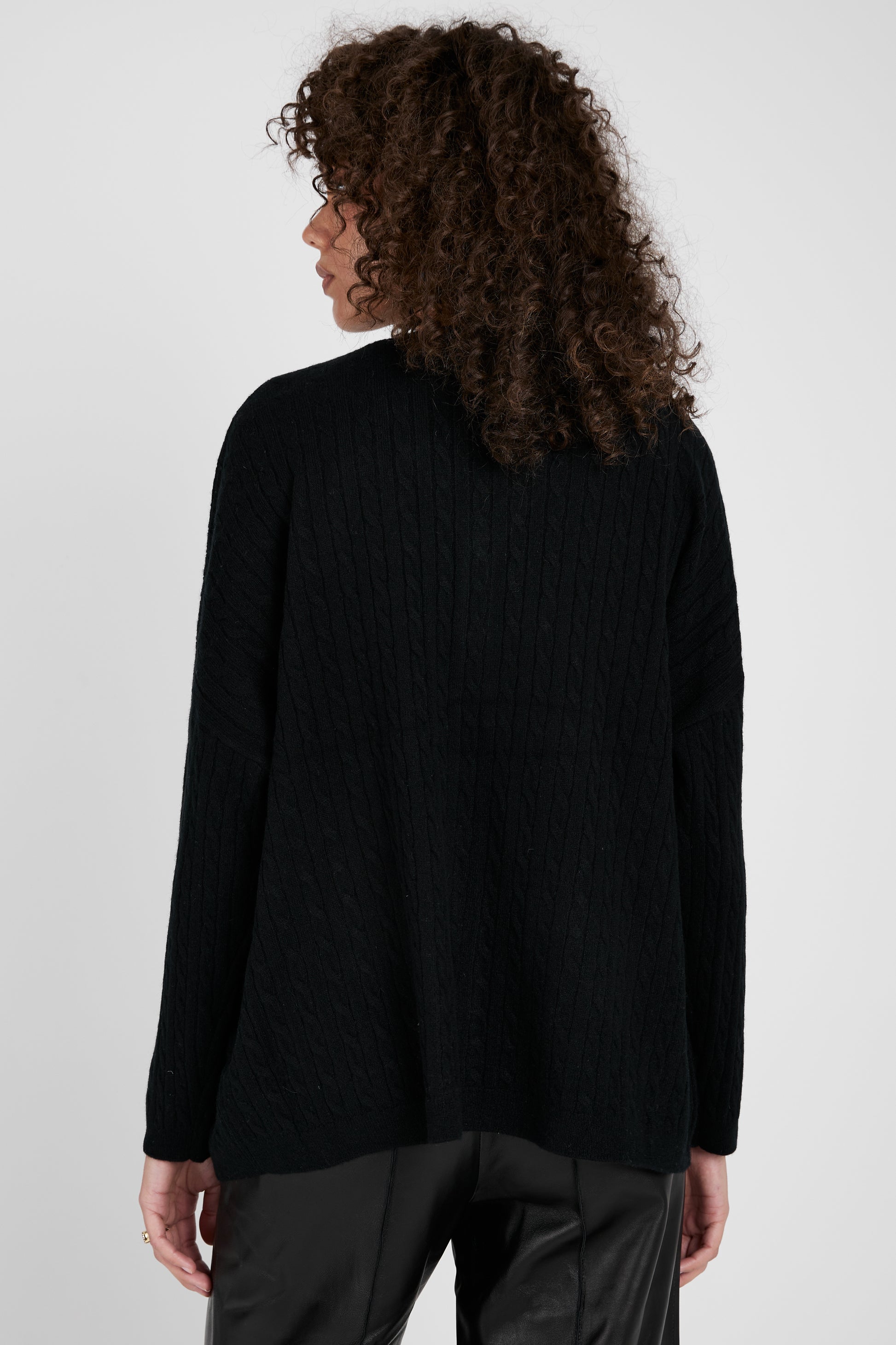 SABLYN Cooper Cable Knit Cardigan in Black