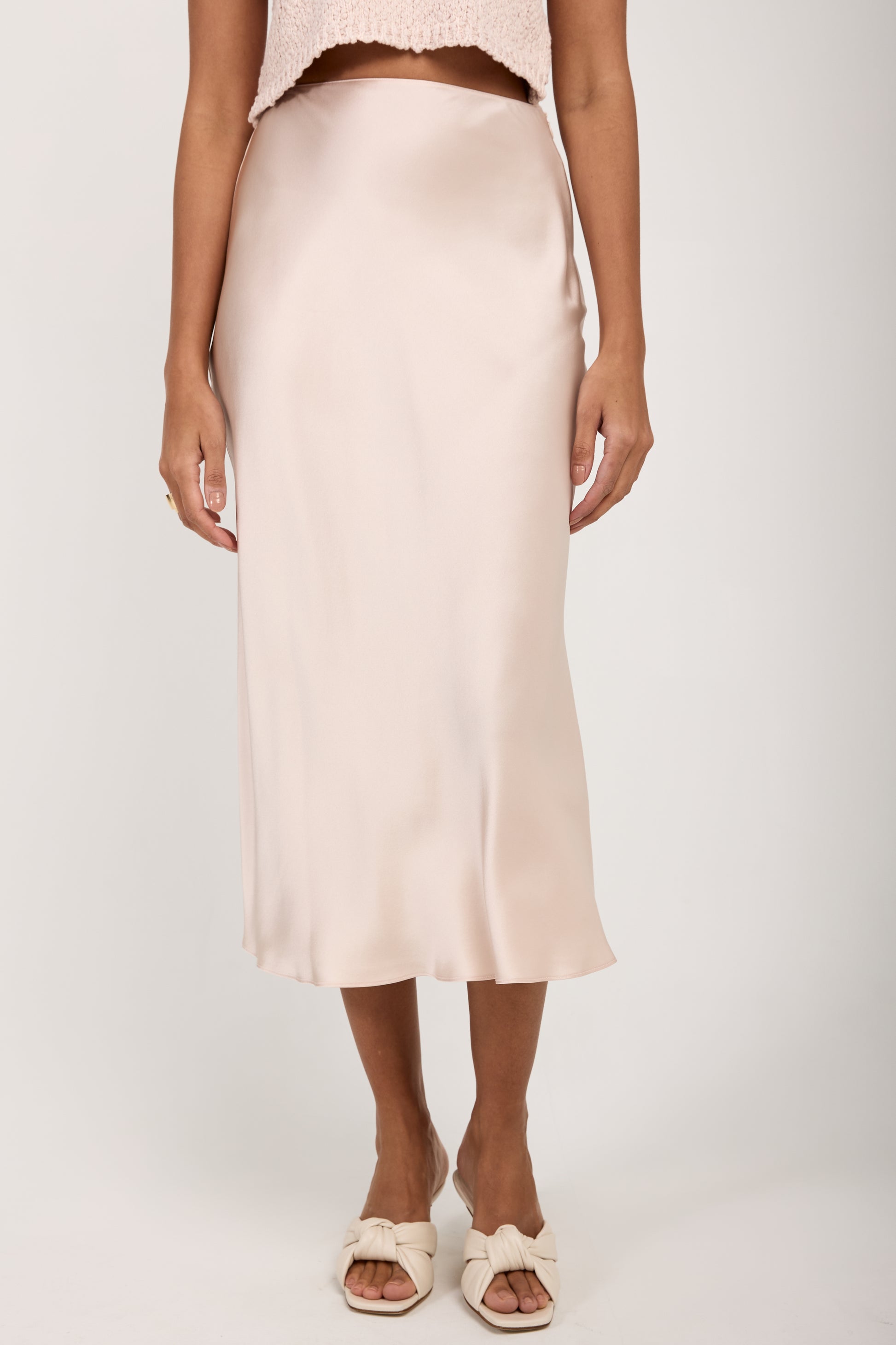 SABLYN Miranda Silk Midi Skirt in Lunar