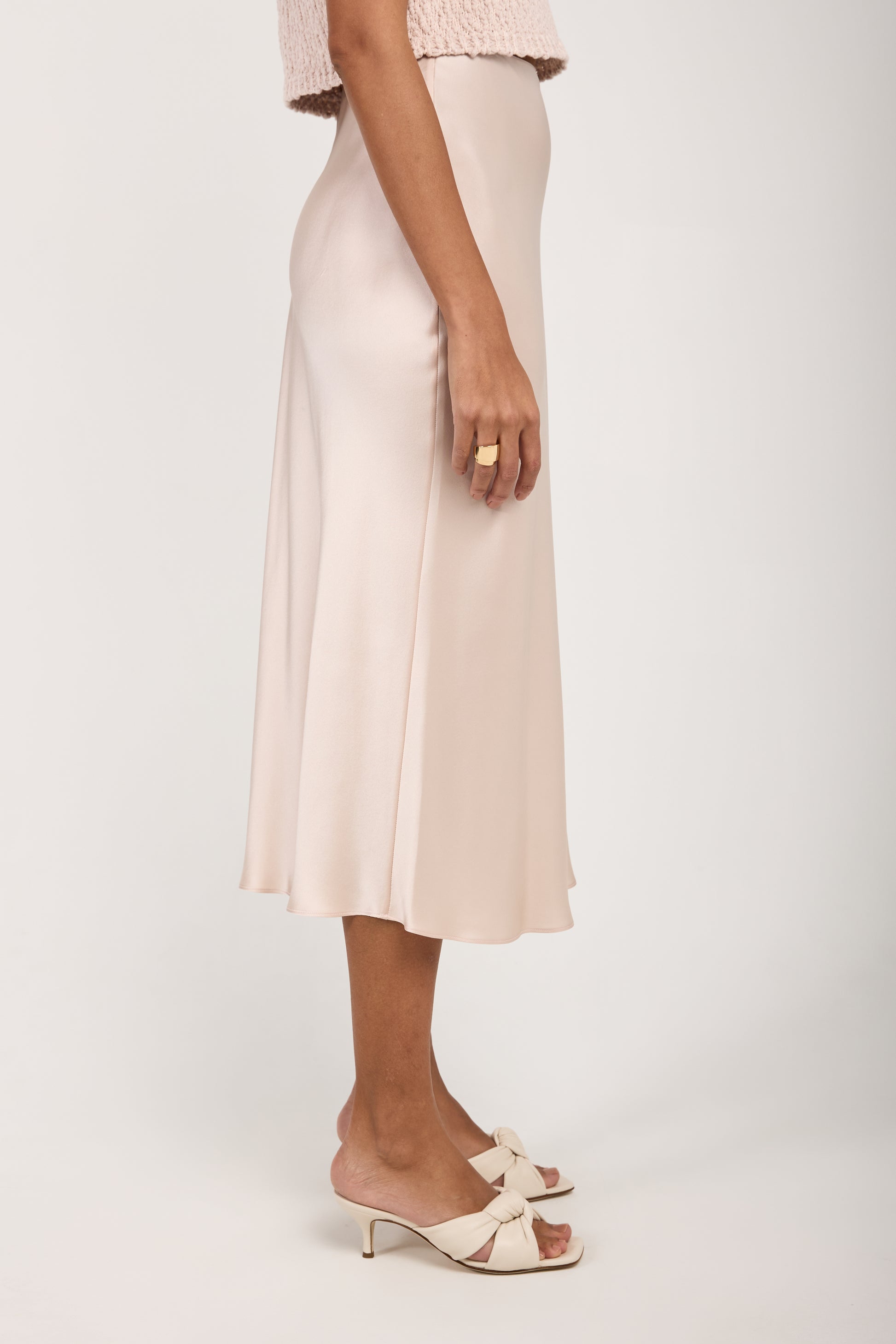 SABLYN Miranda Silk Midi Skirt in Lunar