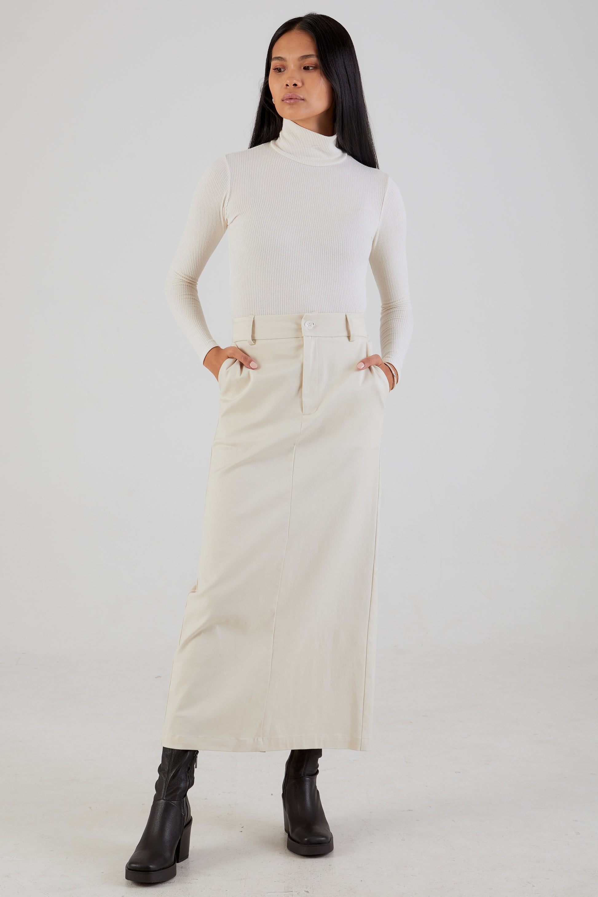 SABLYN Patricia Twill Skirt in Gardenia
