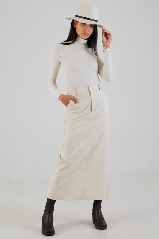 SABLYN Patricia Twill Skirt in Gardenia